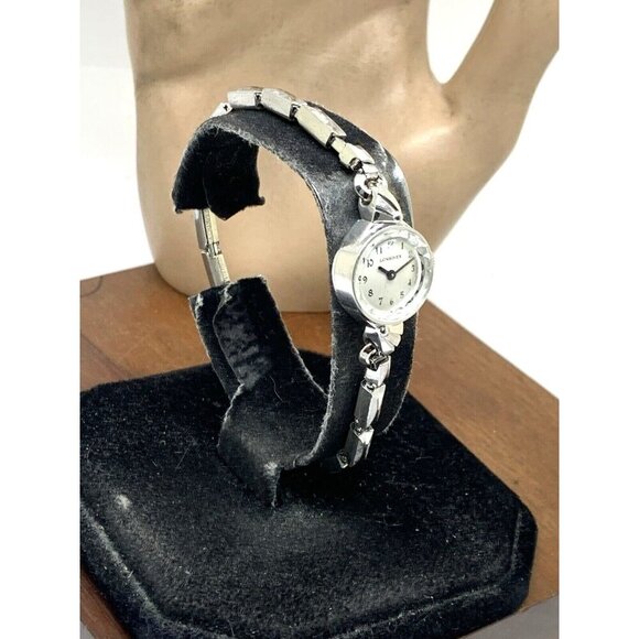 Longines Women's Watch 10k GF Case Swiss Manual Wind Vintage Silver 15mm Petite - Picture 2 of 13